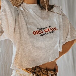 OSU Ohio State Buckeyes College Football Crop Top Vintage Tee Shirt t-shirt